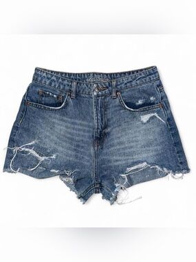 wild fable Distressed Blue Denim High-Rise Shorts